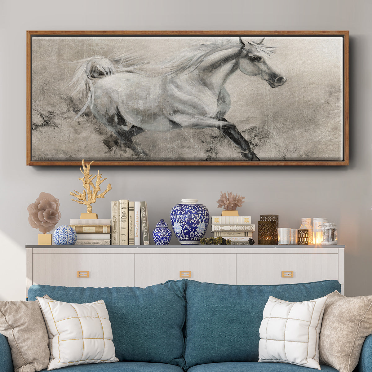 Majestic Stallion I - Floater Framed Canvas Print