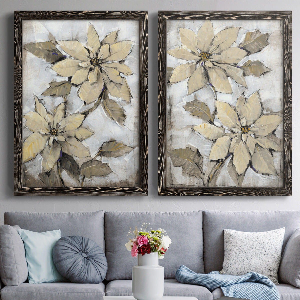 Poinsettia Study I - Premium Framed Canvas - Ready to Hang