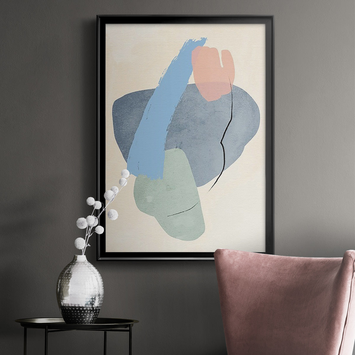 Pastel Assemblage I - Modern Framed Canvas Print