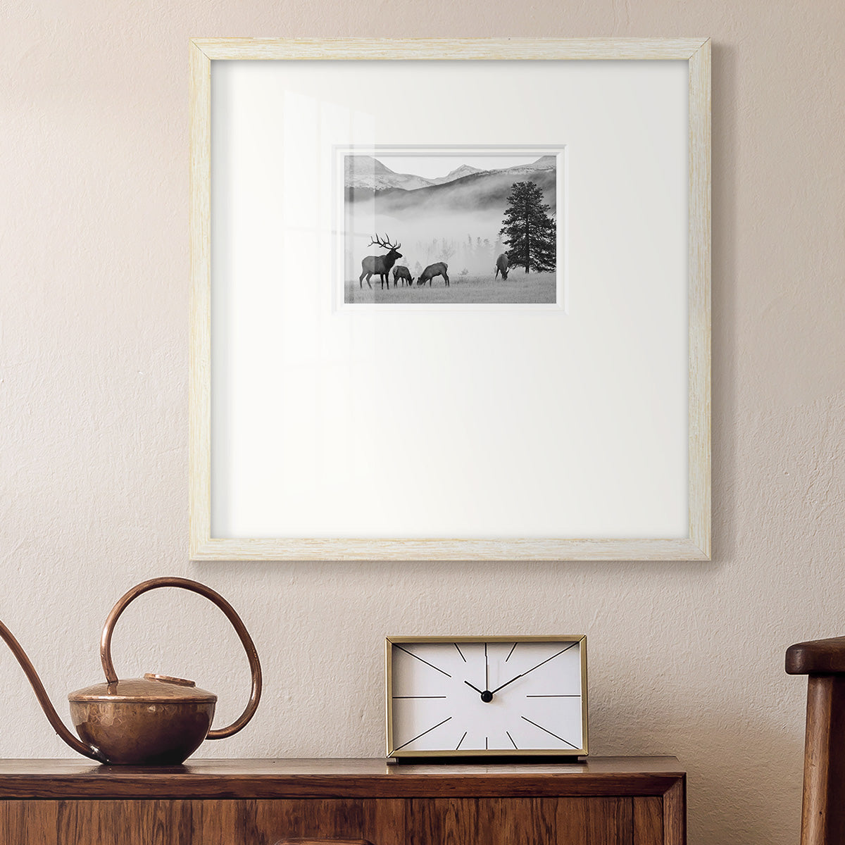 Mountain Elk Premium Framed Print Double Matboard