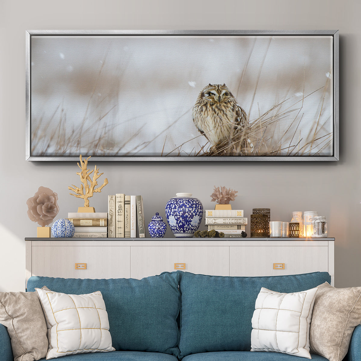 Prairie Winter - Floater Framed Canvas Print