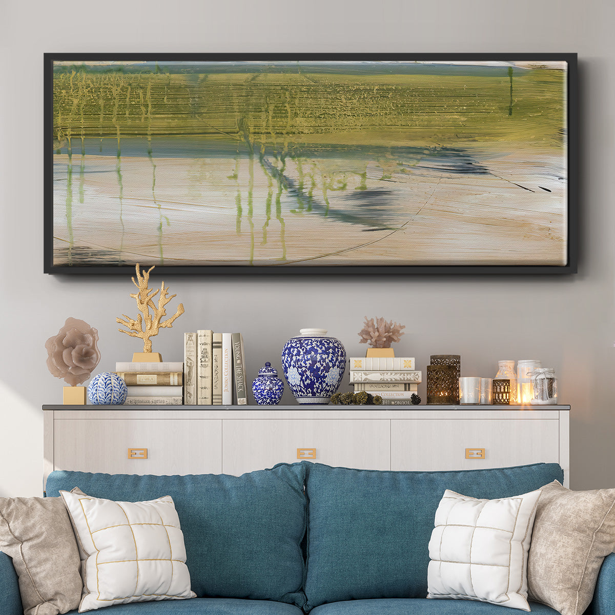 Aquatic Reflections I - Floater Framed Canvas Print