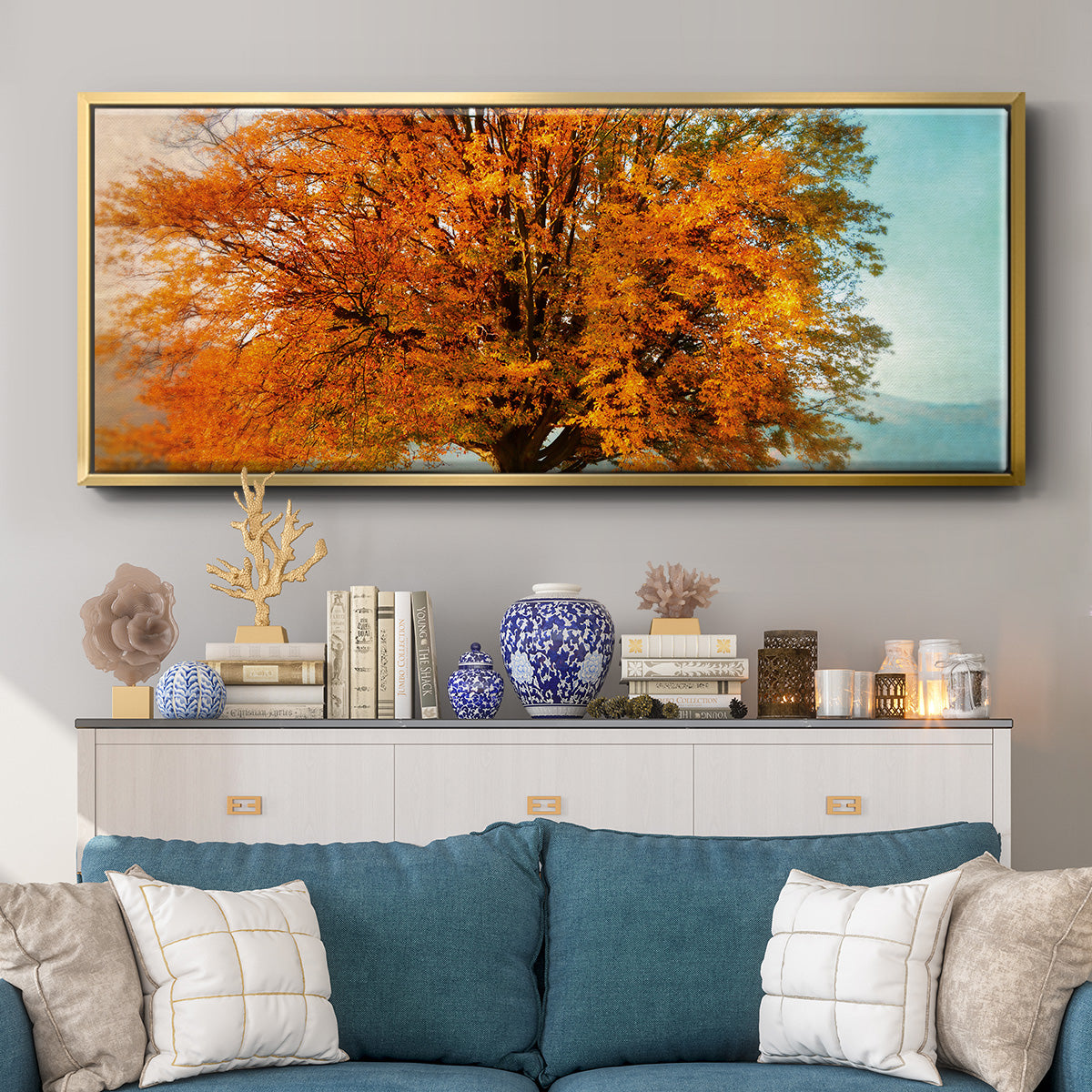 Autumn's Passion - Floater Framed Canvas Print