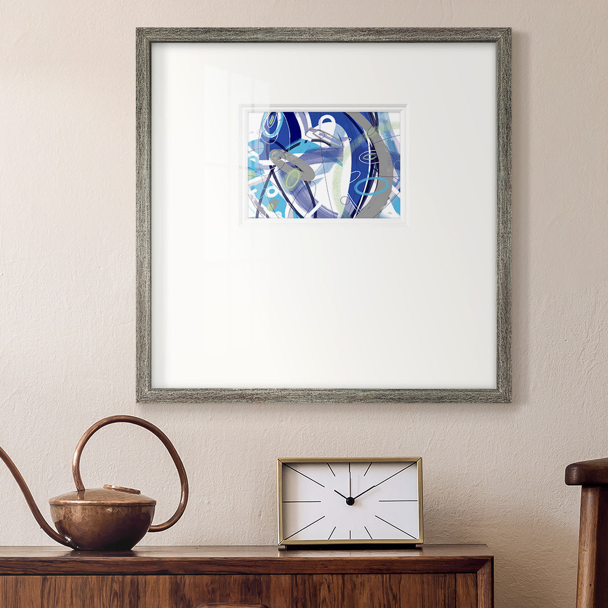 Blue Flow Premium Framed Print Double Matboard