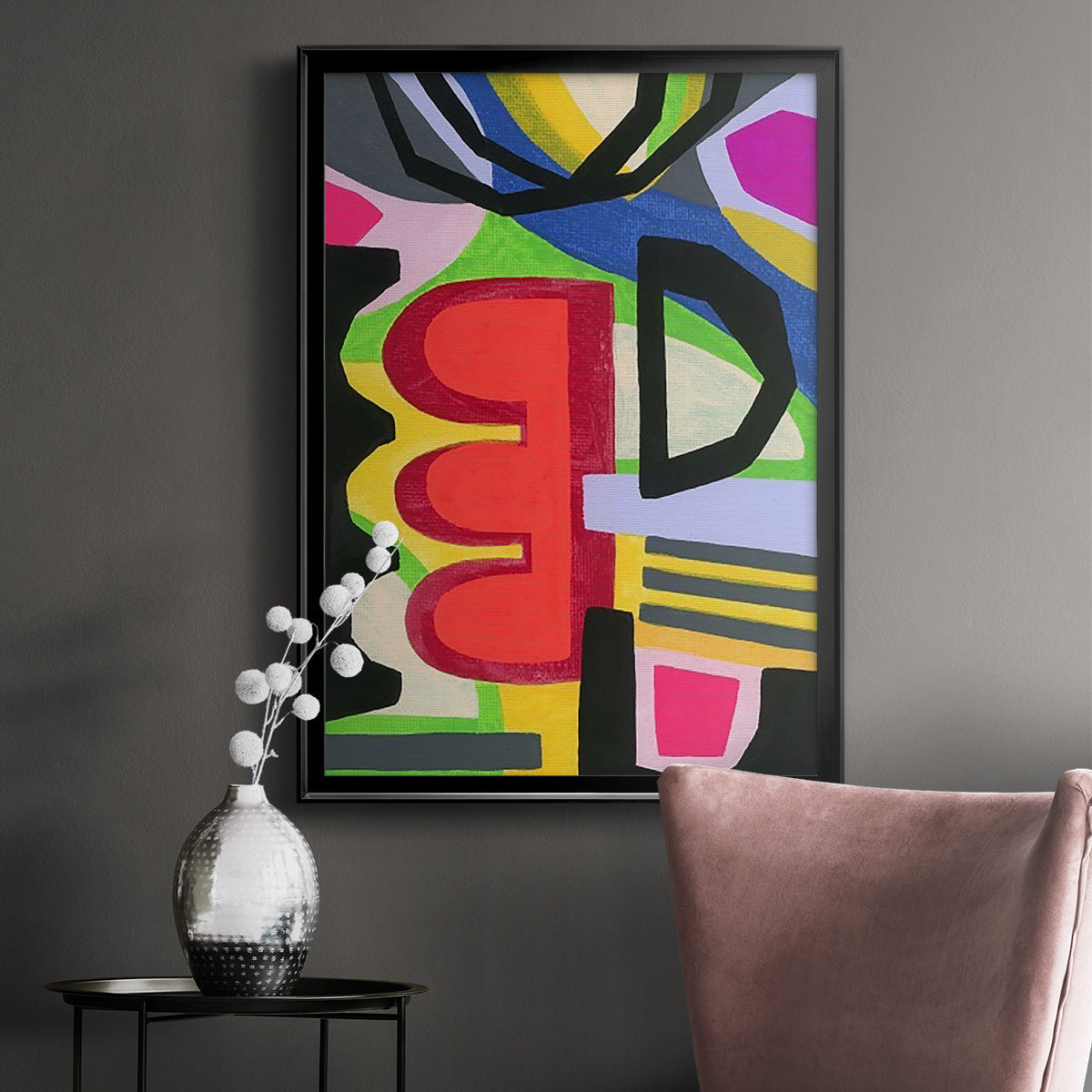 Bold Shape Shift I - Modern Framed Canvas Print