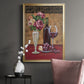 Vintage Flowers and Wine I - Modern Framed Canvas Print