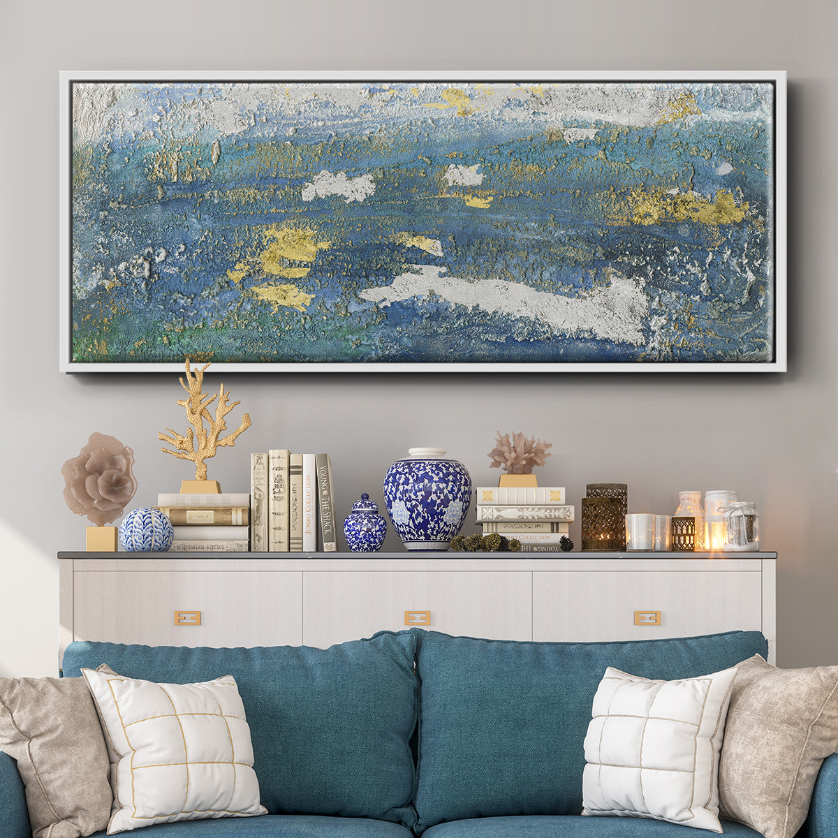 Sparkling Sea II - Floater Framed Canvas Print