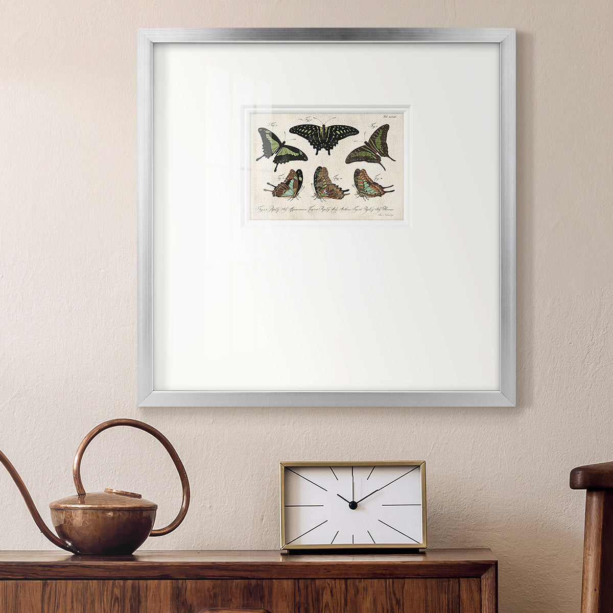 Crackled Butterflies II Premium Framed Print Double Matboard