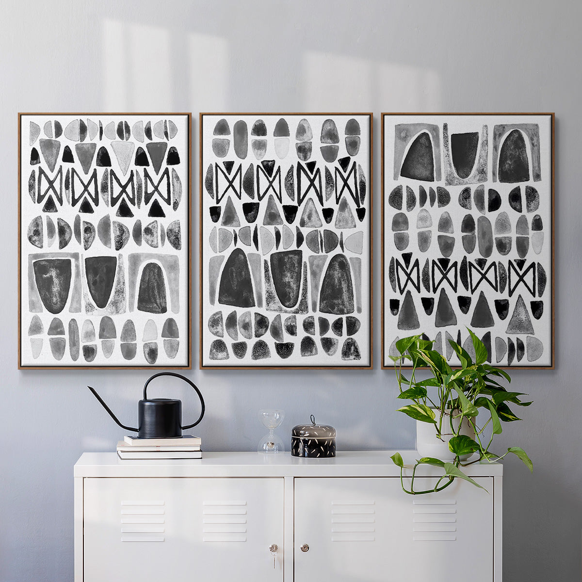 Grey Arches I - Floater Framed Canvas Set