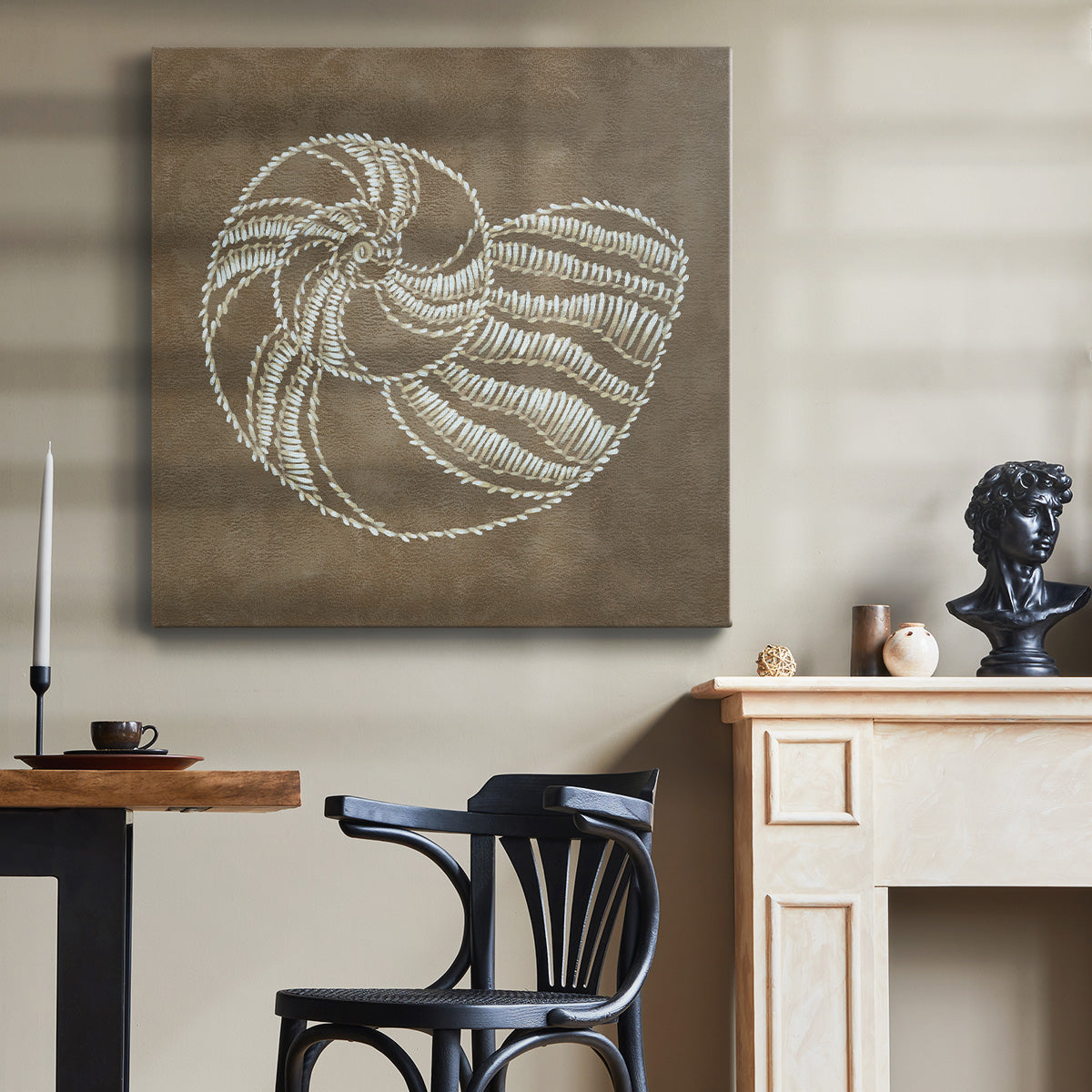 Embroidered Shells II - Canvas Art Print