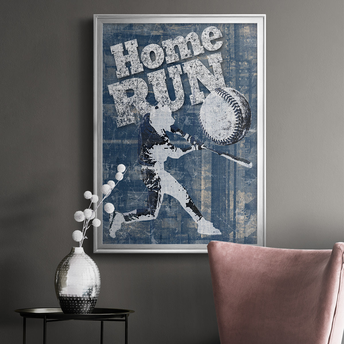 Home Run Hitter - Modern Framed Canvas Print