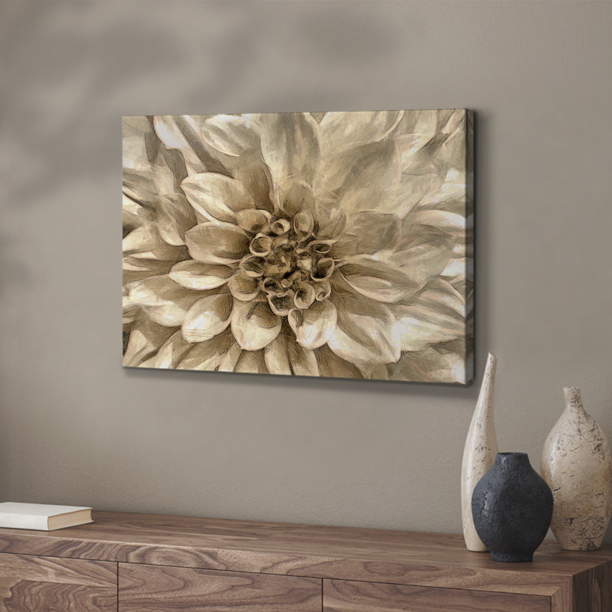 Neutral Wall Flower I - Canvas Art Print