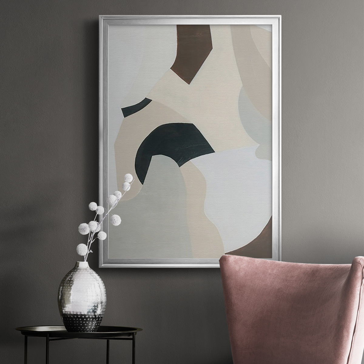 Shifting Neutrals I - Modern Framed Canvas Print