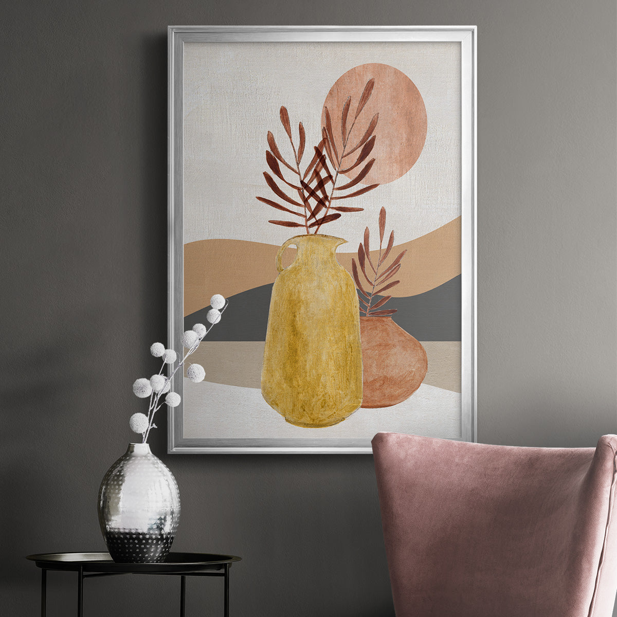 Adobe Moon I - Modern Framed Canvas Print