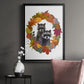 Raccoons Autumn Leaf Wreath - Modern Framed Canvas Print