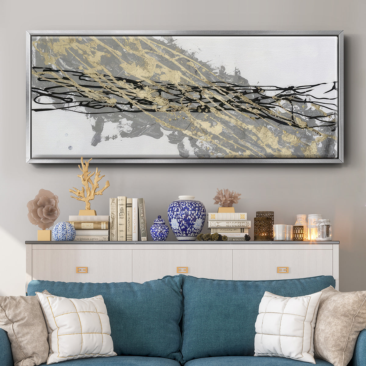 Mistral IV in White - Floater Framed Canvas Print