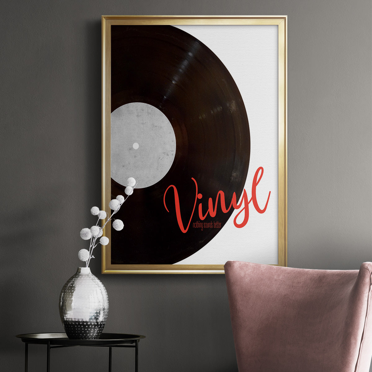 Vinyl - Modern Framed Canvas Print