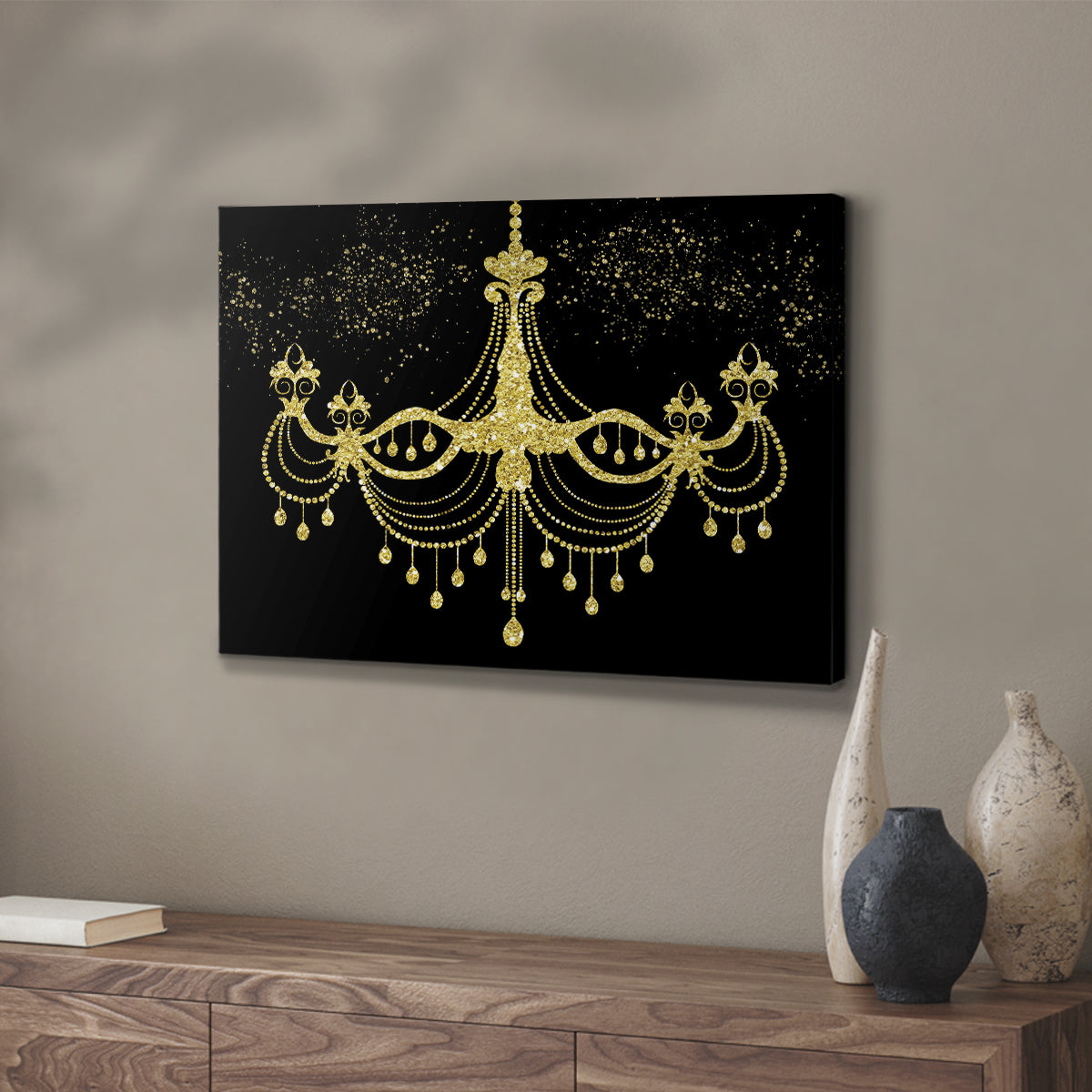 Golden Chandelier - Canvas Art Print