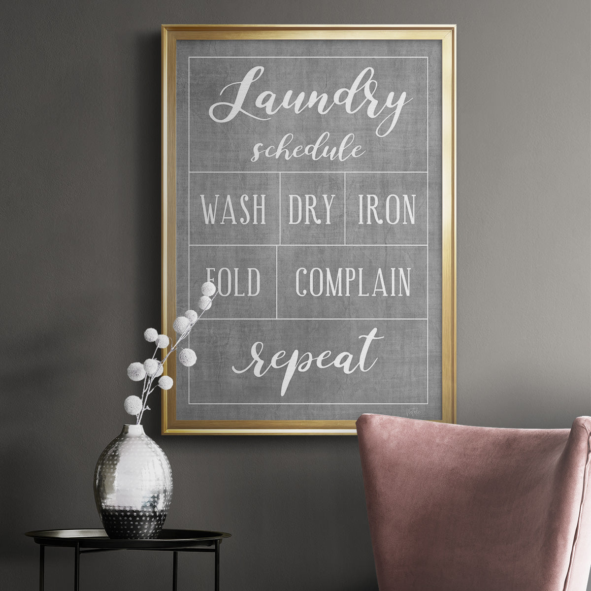Laundry Schedule - Modern Framed Canvas Print