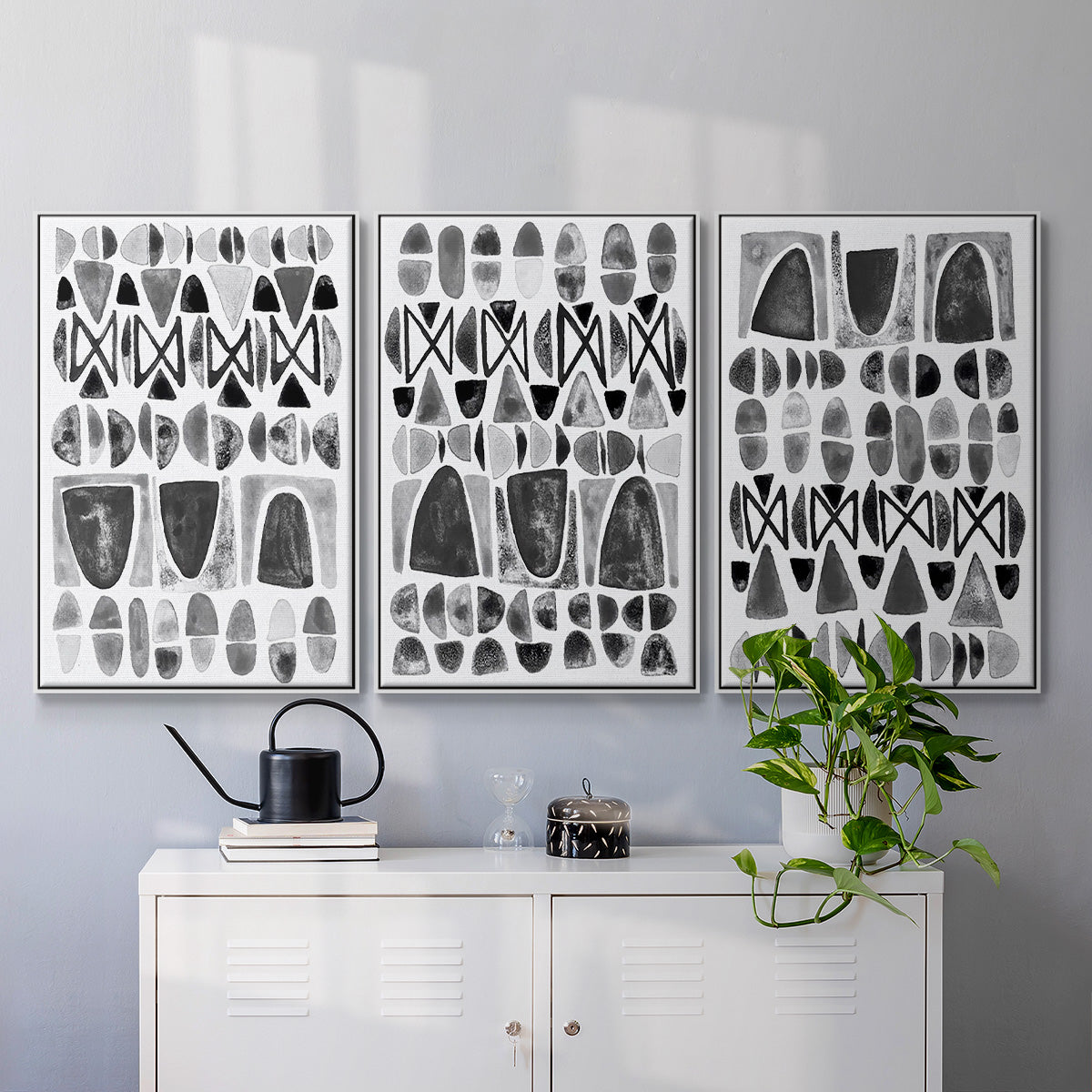 Grey Arches I - Floater Framed Canvas Set