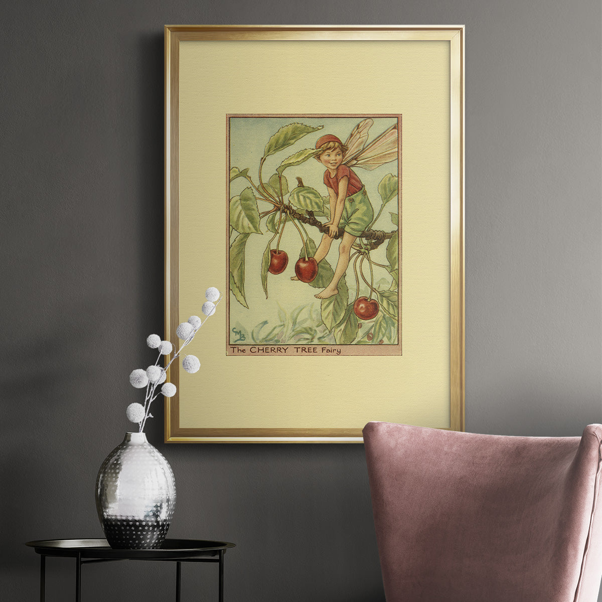 The Cherry Tree Fairy - Modern Framed Canvas Print