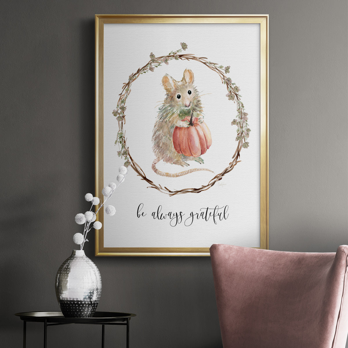 Harvest Home Mouse - Modern Framed Canvas Print