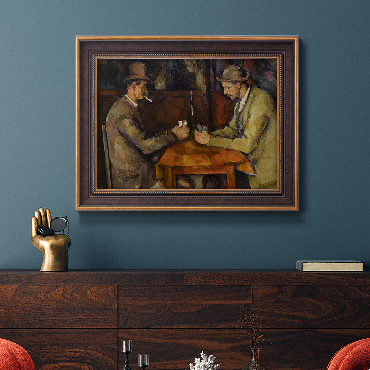 The Card Players - Ornate Framed Canvas Print