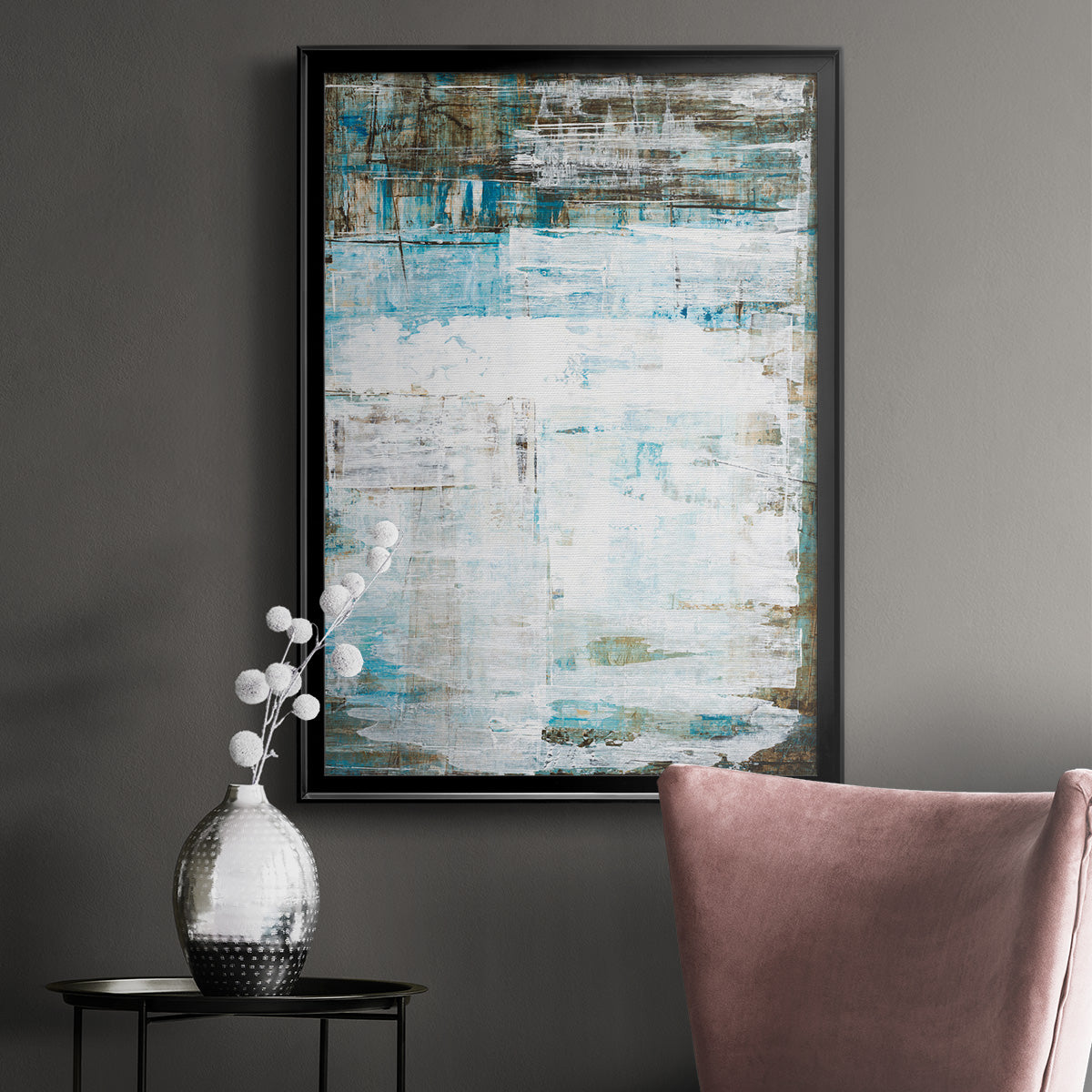 Beach Glass - Modern Framed Canvas Print