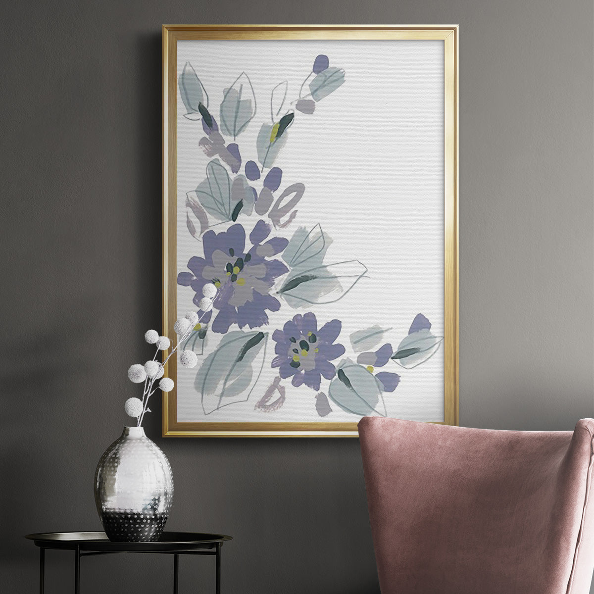 Periwinkle Patch III - Modern Framed Canvas Print