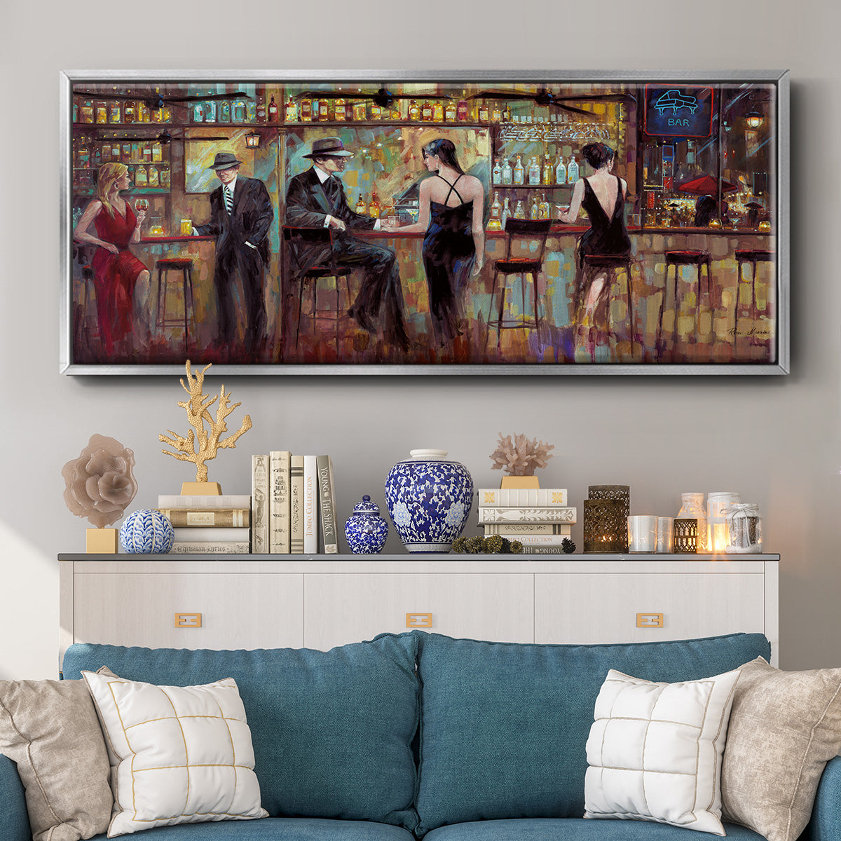 Happy Hour - Floater Framed Canvas Print