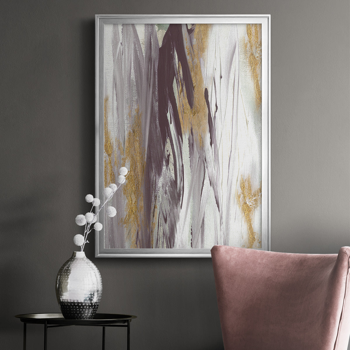 Tumultuous Amethyst I - Modern Framed Canvas Print