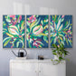 Blue Tropics I - Framed Premium Gallery Wrapped Canvas L Frame 3 Piece Set - Ready to Hang