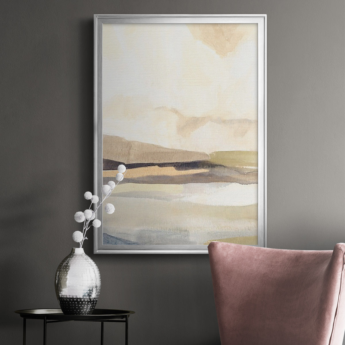 Slate Movement III - Modern Framed Canvas Print