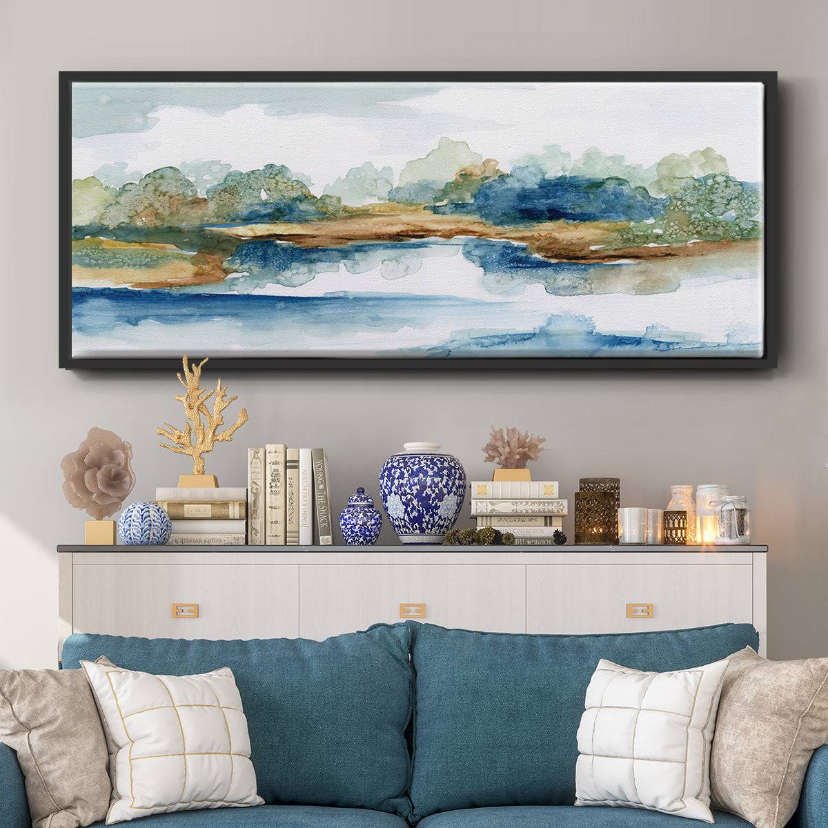 Blue Serenity - Floater Framed Canvas Print