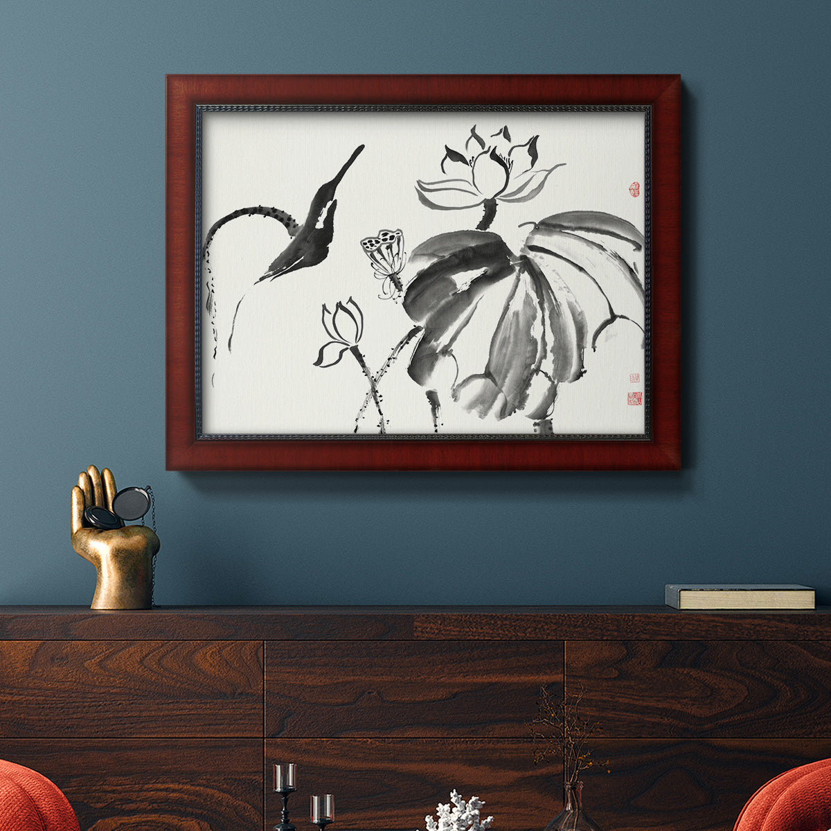 Lotus Study I Premium Framed Canvas- Ready to Hang