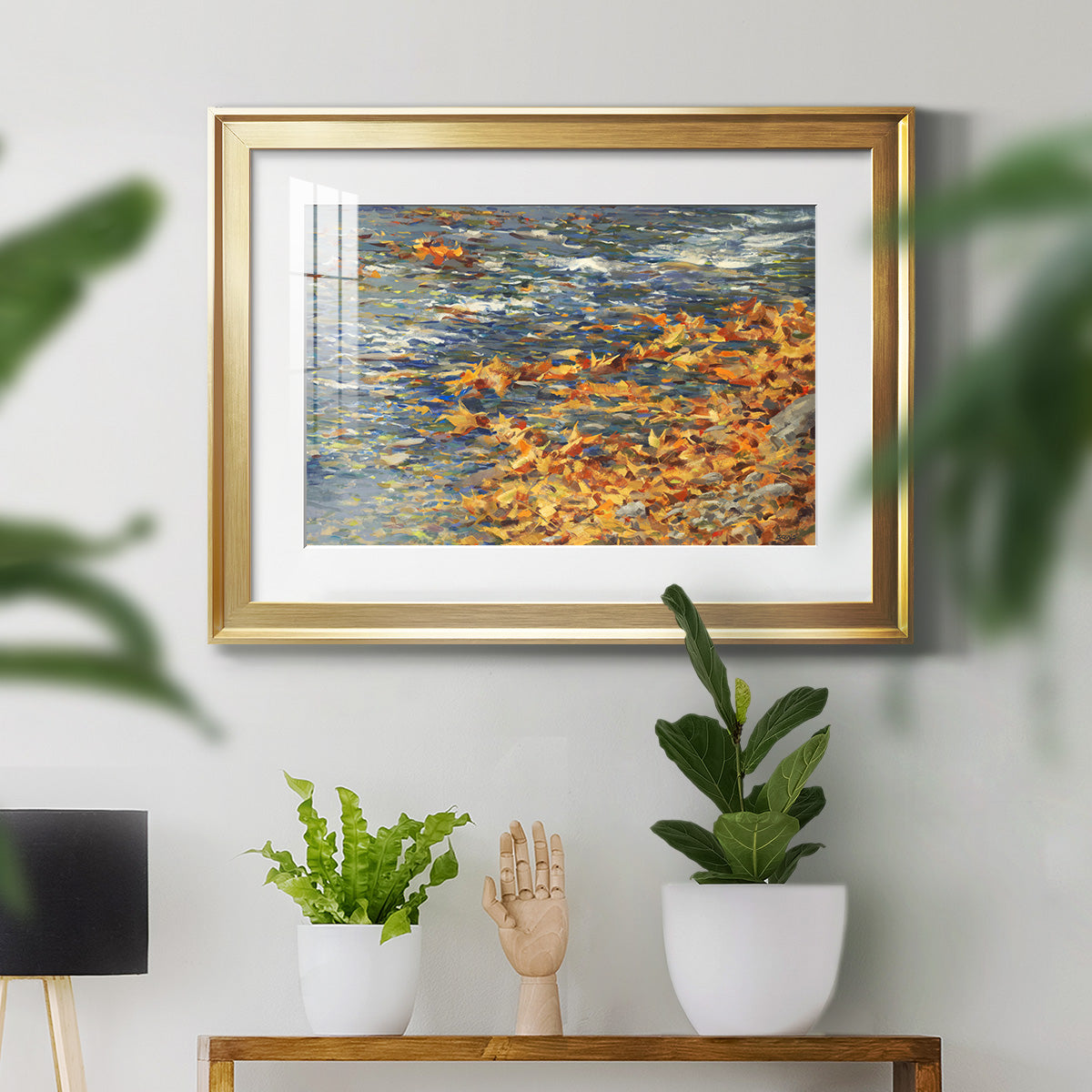 Autumn Creek - Modern Framed Art Print