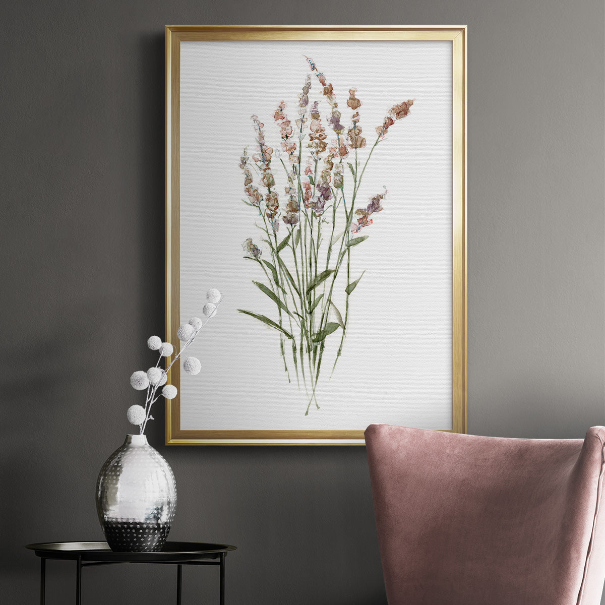 Dainty Botanical II - Modern Framed Canvas Print