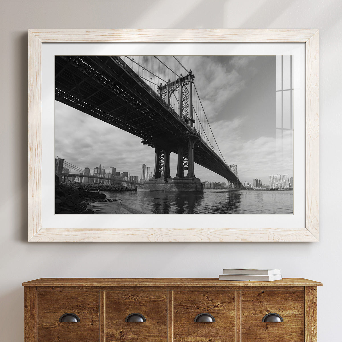 Manhattan Bridge - Barnwood Framed Art Print