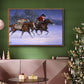 Christmas Rush - Framed Gallery Wrapped Canvas in Floating Frame