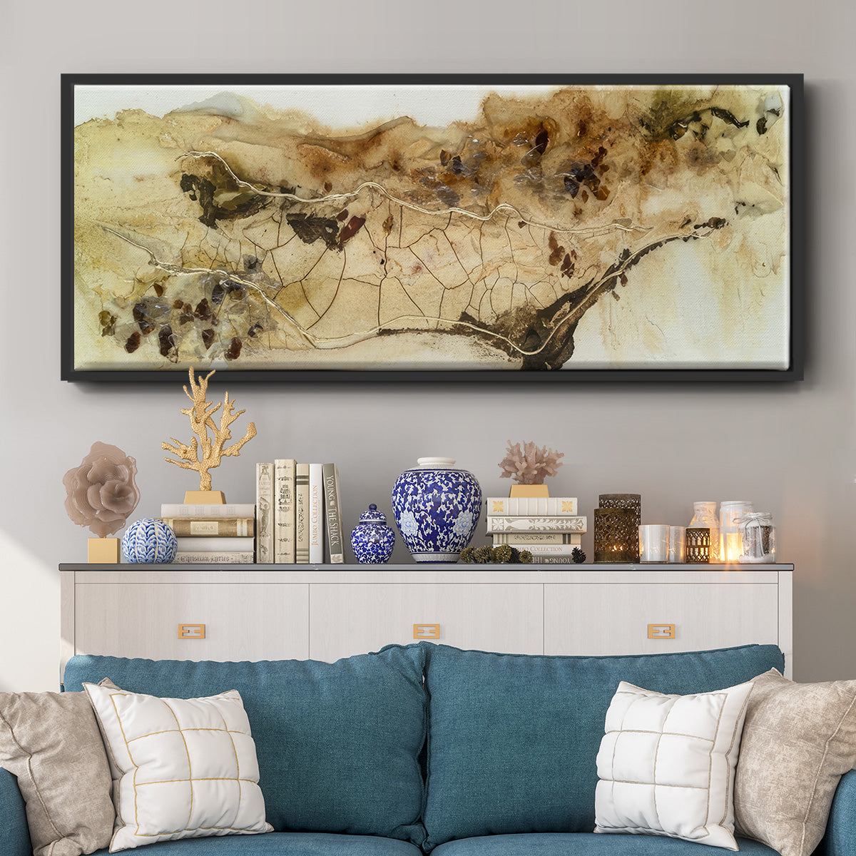 Hidden Gold I  - Floater Framed Canvas Print