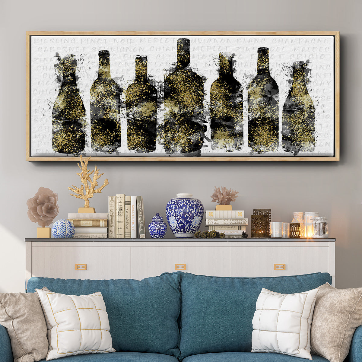 Wine Selection - Floater Framed Canvas Print