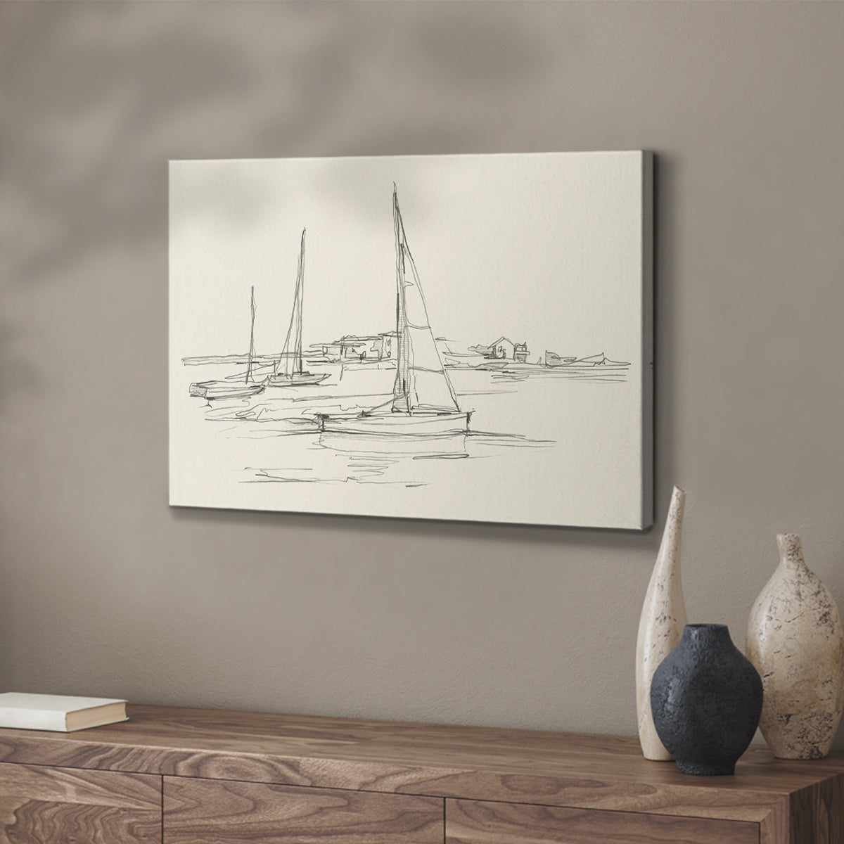 Coastal Contour Sketch I - Canvas Art Print