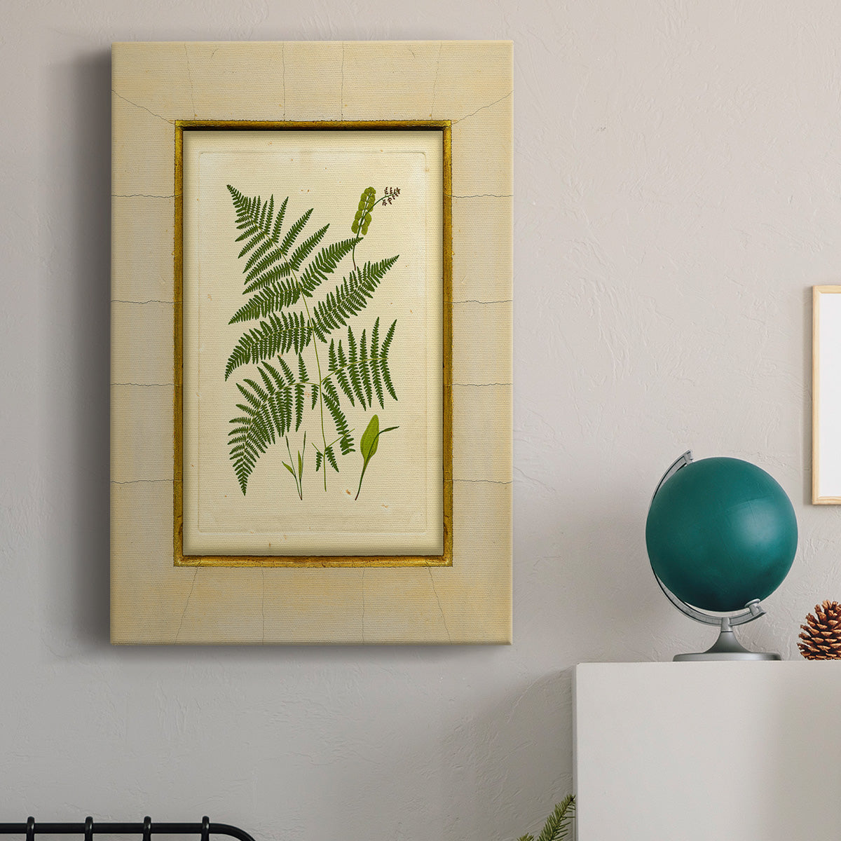 Fern with Crackle Mat (H) IV Premium Gallery Wrapped Canvas - Ready to Hang