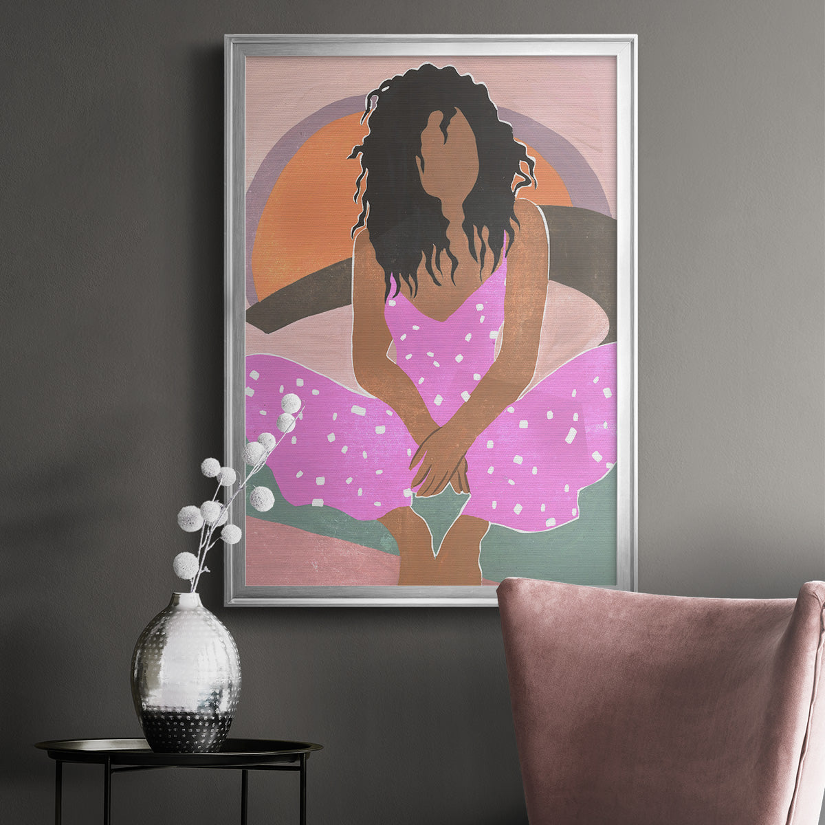 Curly Lady IV - Modern Framed Canvas Print