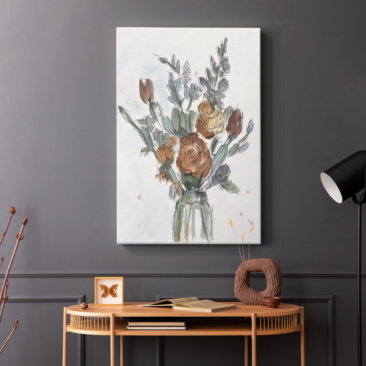 Watercolor Floral Arrangement II - Canvas Art Print