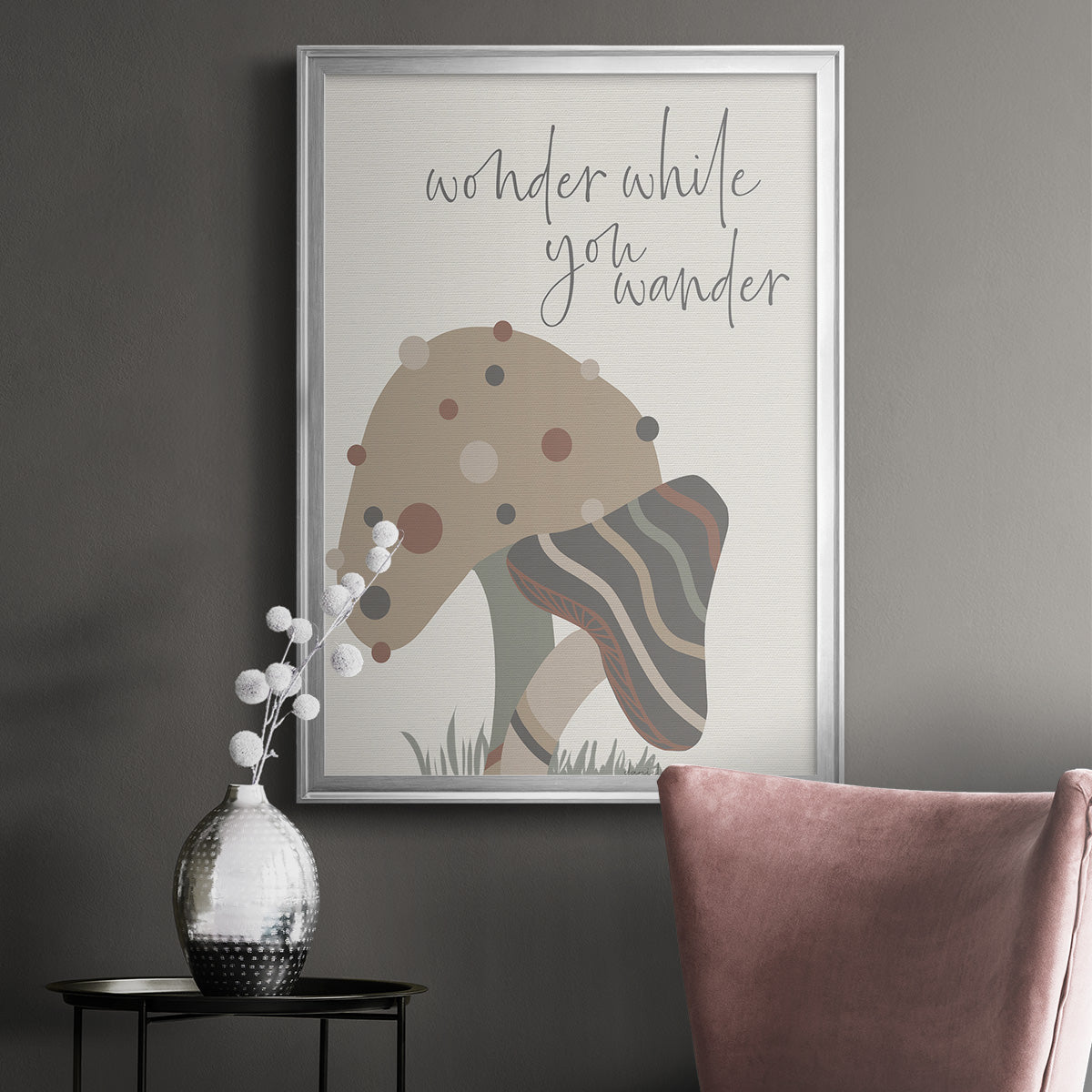 Wonder While You Wander - Modern Framed Canvas Print