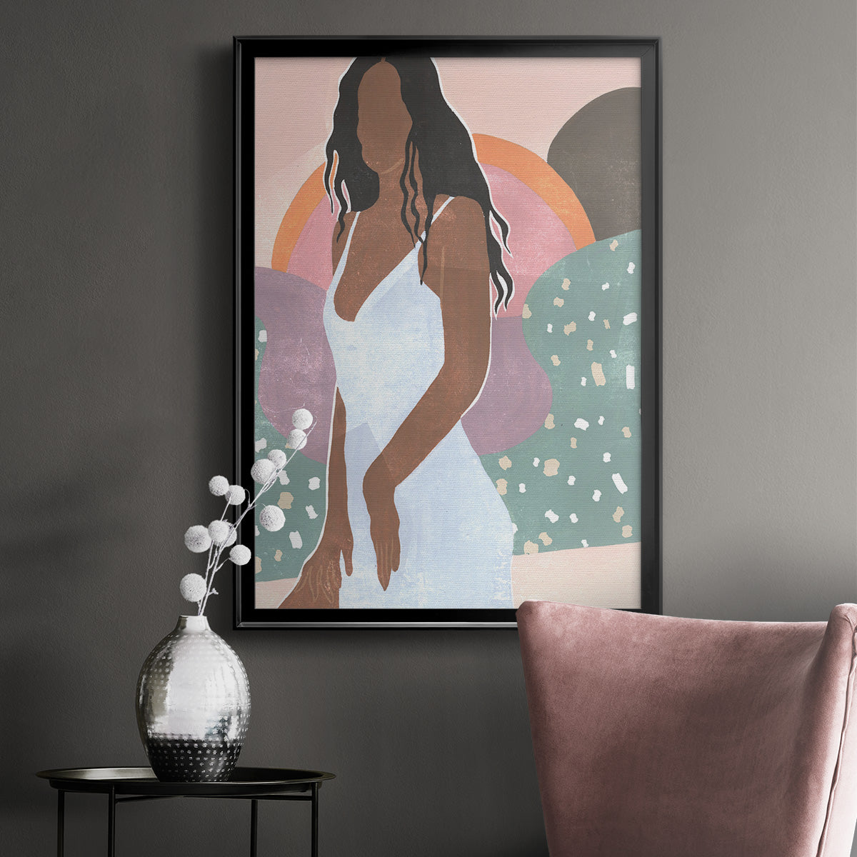 Curly Lady I - Modern Framed Canvas Print