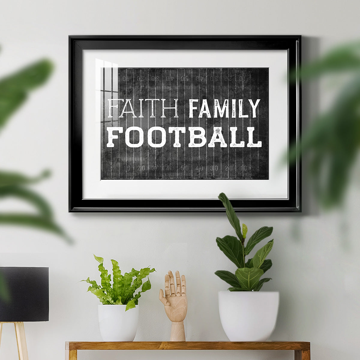 Faith Family Football Premium Framed Print - Ready to Hang