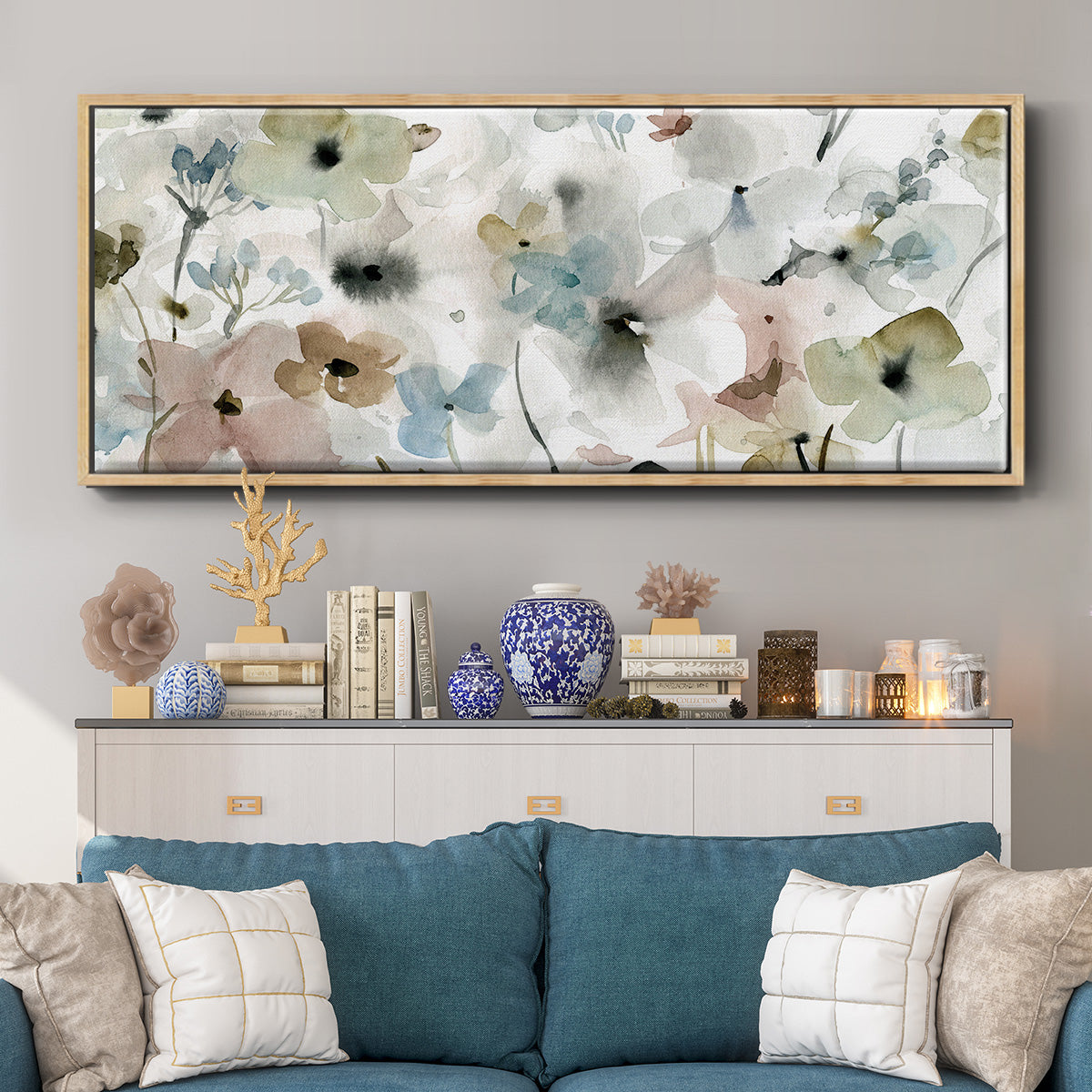 Evening Garden - Floater Framed Canvas Print