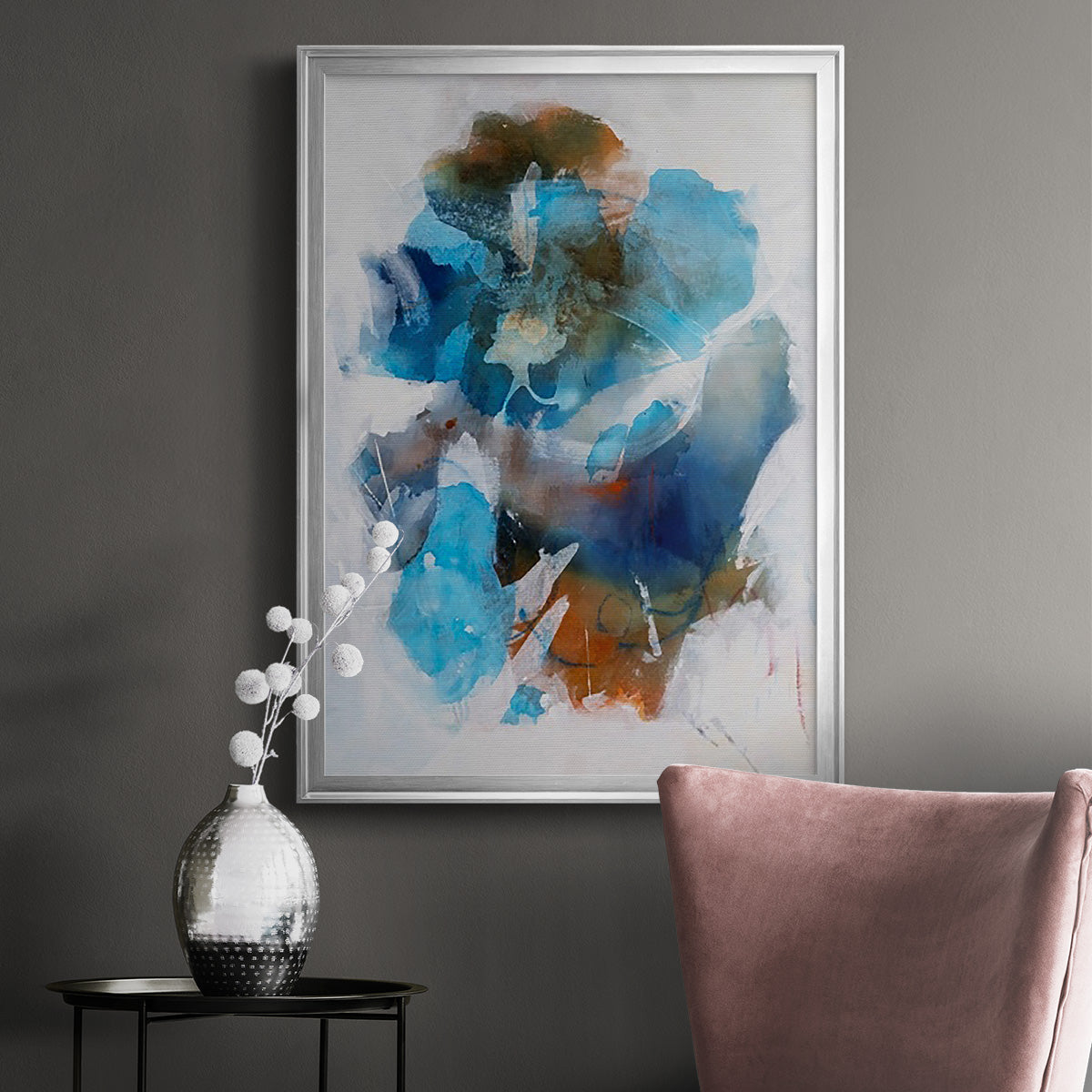 Misty Blue II - Modern Framed Canvas Print